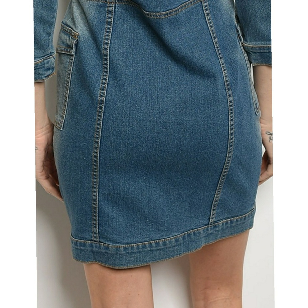 DARK DENIM DRESS - Picture 3 of 7